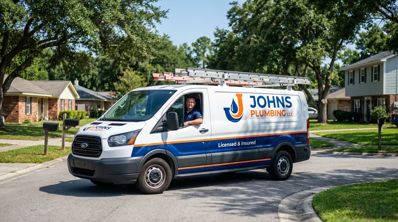 Johns Plumbing LLC service van in Morgan Hill, CA