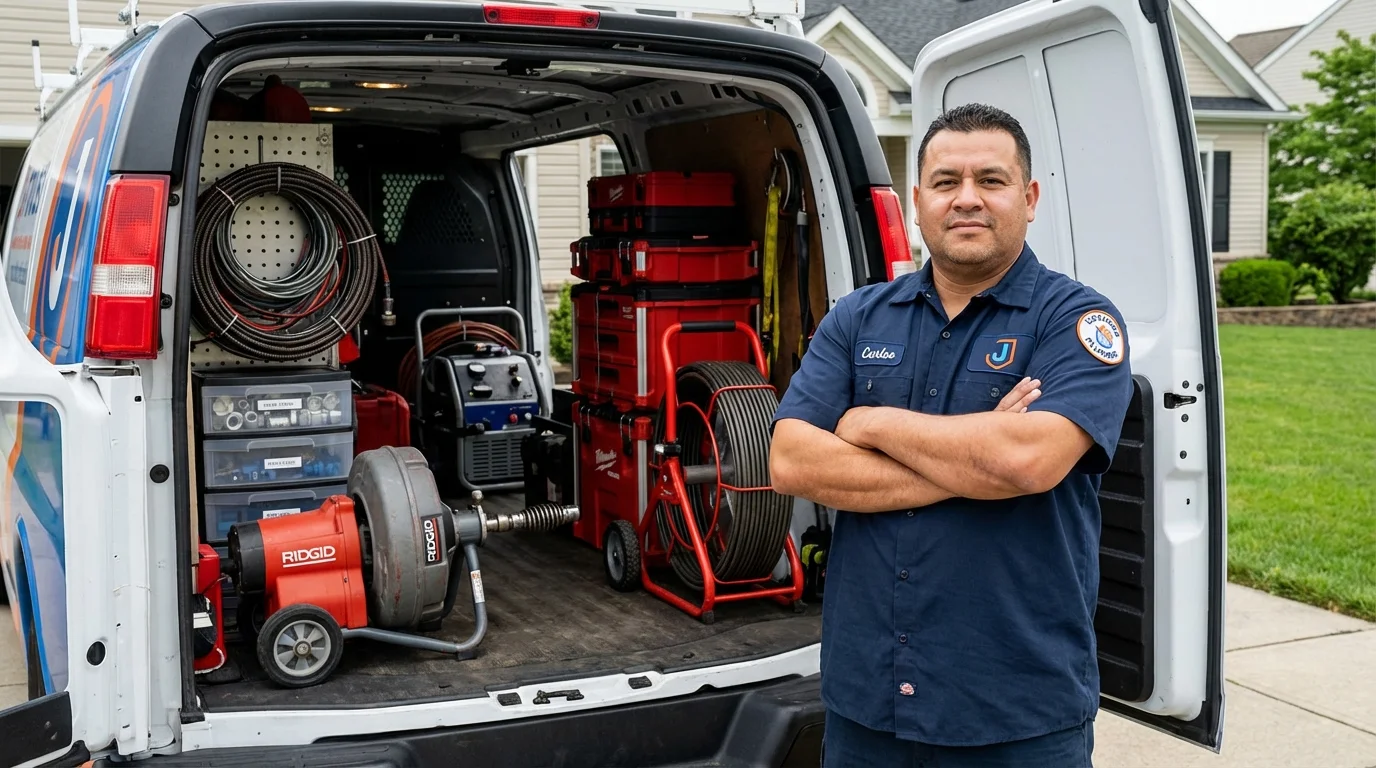 Professional drain cleaning equipment and Johns Plumbing LLC plumber in Morgan Hill