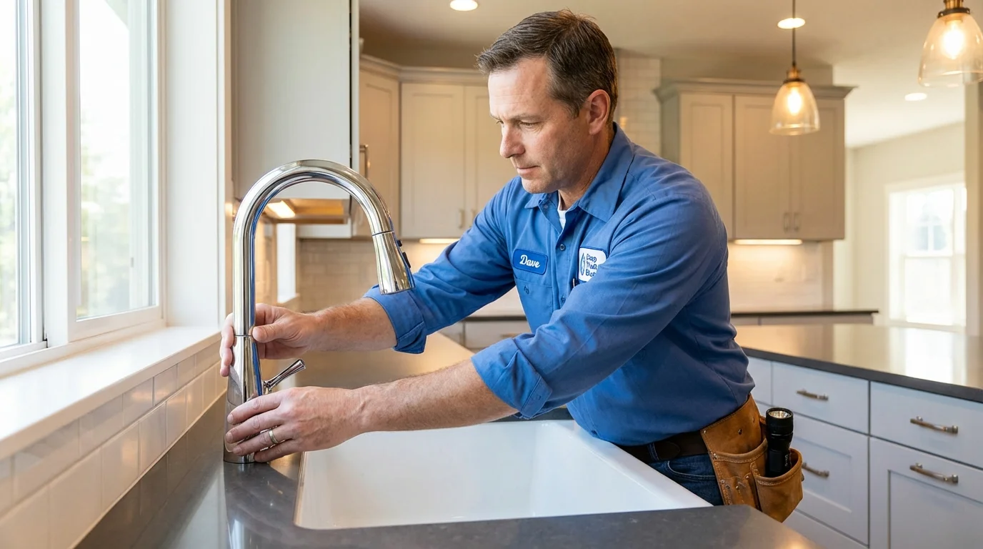 Kitchen faucet installation by Johns Plumbing LLC in Morgan Hill